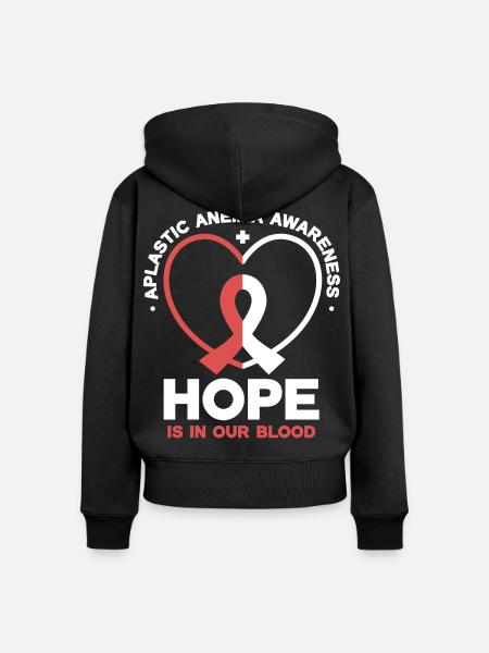 Aplastische Anämie - Hoffnung im Blut - Frauen Premium Bio Zip Hoodie - Schwarz