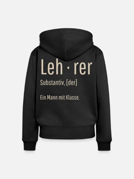 Lehrer Substantiv Definition Schule Geschenk - Frauen Premium Bio Zip Hoodie - Schwarz