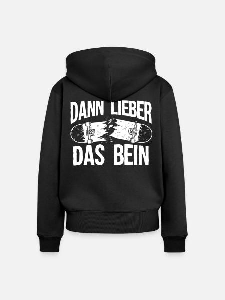 Skater-Spruch für Skateboards - Frauen Premium Bio Zip Hoodie - Schwarz