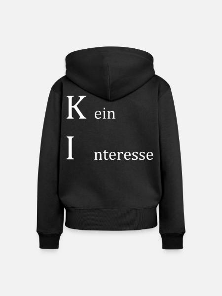 KI - kein Interesse - Frauen Premium Bio Zip Hoodie - Schwarz
