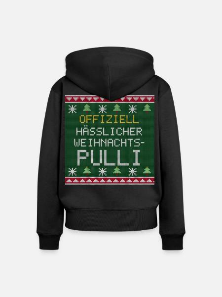 Offiziell hässlicher Weihnachtspulli Strickmuster - Frauen Premium Bio Zip Hoodie - Schwarz
