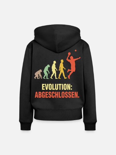 Evolution abgeschlossen Tischtennis Spruch - Frauen Premium Bio Zip Hoodie - Schwarz