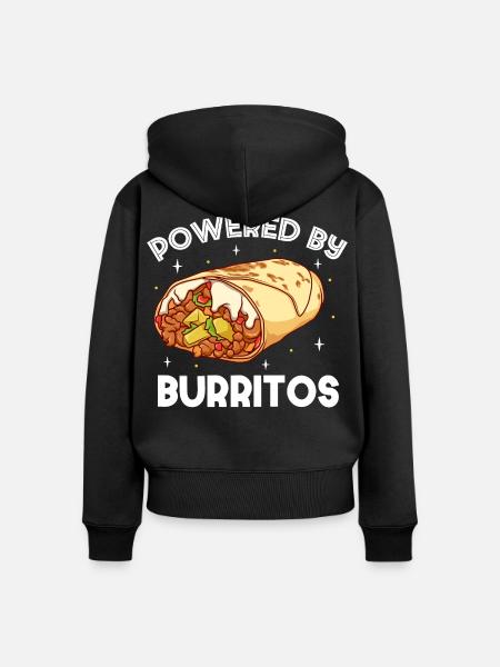 Powered by Burritos - Frauen Premium Bio Zip Hoodie - Schwarz