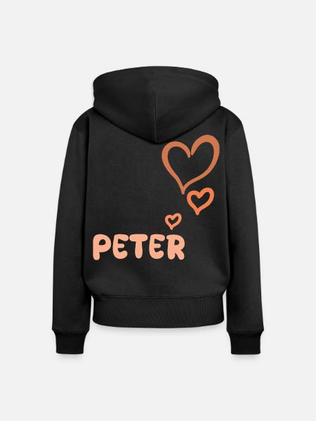 Name Peter - Frauen Premium Bio Zip Hoodie - Schwarz