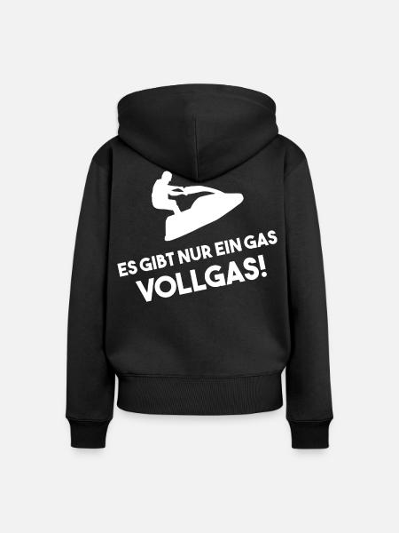 Jetski Spruch - Frauen Premium Bio Zip Hoodie - Schwarz