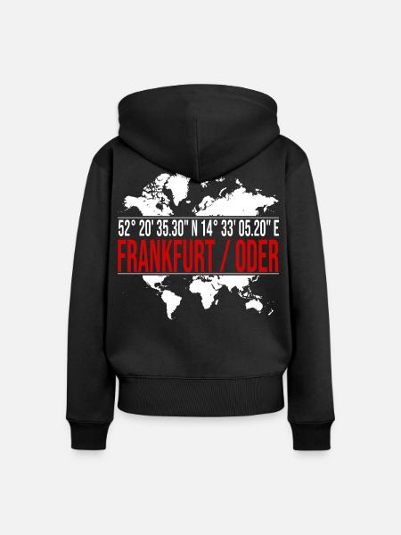 Frankfurt / Oder - Frauen Premium Bio Zip Hoodie - Schwarz