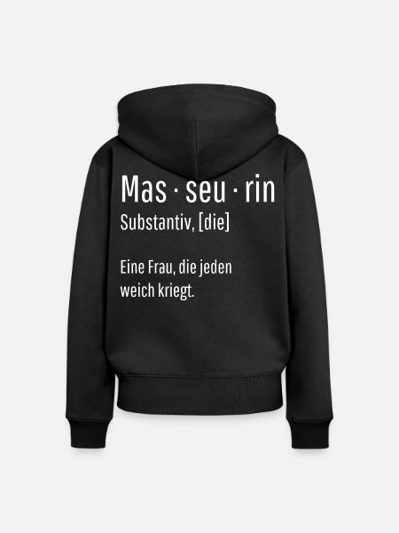 Masseurin Substantiv Definition Massage Geschenk - Frauen Premium Bio Zip Hoodie - Schwarz