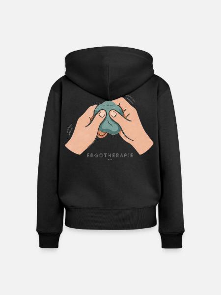 Ergotherapie Therapieknete - Frauen Premium Bio Zip Hoodie - Schwarz