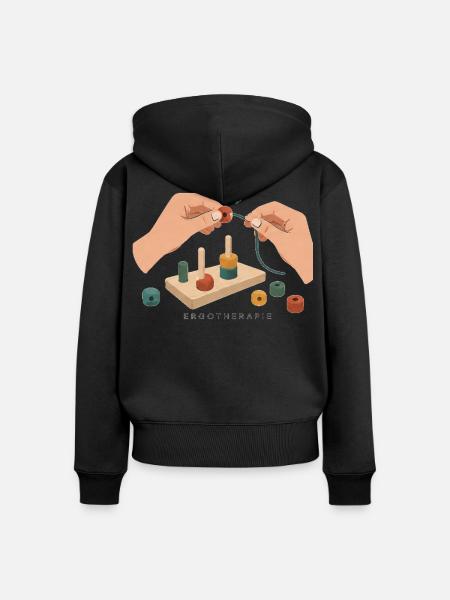 Ergotherapie Feinmotorik - Frauen Premium Bio Zip Hoodie - Schwarz