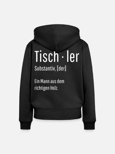 Tischler Substantiv Definition Holz Geschenk - Frauen Premium Bio Zip Hoodie - Schwarz