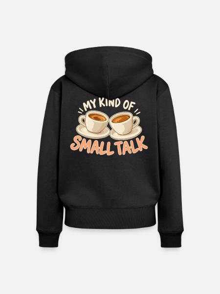 Zwei Espressotassen für die Kaffeerunde - Frauen Premium Bio Zip Hoodie - Schwarz