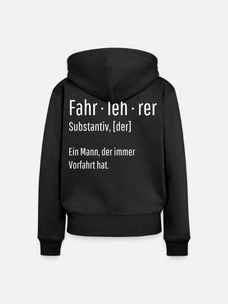 Fahrlehrer Substantiv Definition Geschenk - Frauen Premium Bio Zip Hoodie - Schwarz