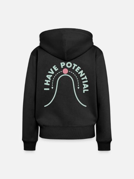 Ich habe Potenzial - Frauen Premium Bio Zip Hoodie - Schwarz
