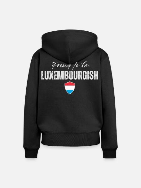 Flagge von Luxemburg, Luxemburger Stolz - Frauen Premium Bio Zip Hoodie - Schwarz