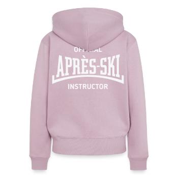 Official Après-Ski Instructor (Konkav / White) - Frauen Premium Bio Zip Hoodie - Altrosa - Hinten - Julia (174cm)