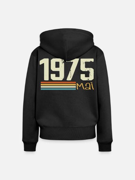 Mai 1975 - Frauen Premium Bio Zip Hoodie - Schwarz