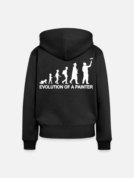 Entwicklung vom Kind zum Maler - Frauen Premium Bio Zip Hoodie - Schwarz