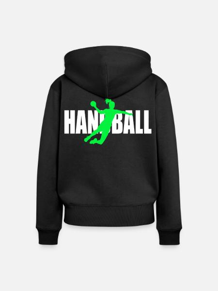Handball - Frauen Premium Bio Zip Hoodie - Schwarz