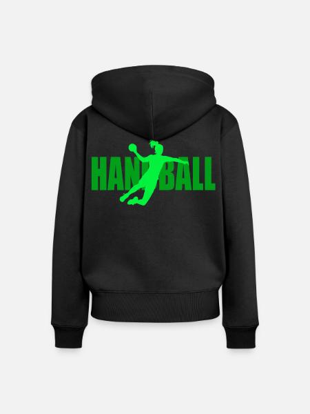 Handball - Frauen Premium Bio Zip Hoodie - Schwarz
