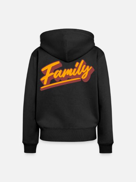 Family - Frauen Premium Bio Zip Hoodie - Schwarz