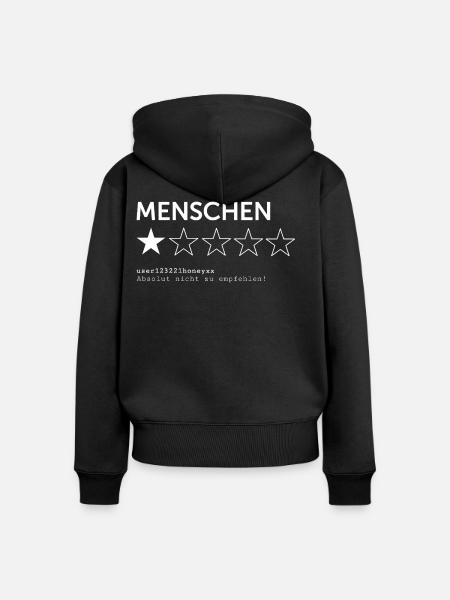 Bewertung Menschen - Frauen Premium Bio Zip Hoodie - Schwarz