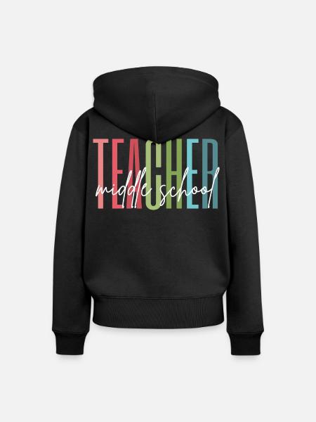 Middle School Teacher Geschenk - Frauen Premium Bio Zip Hoodie - Schwarz