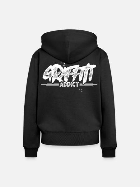 Graffiti - Frauen Premium Bio Zip Hoodie - Schwarz