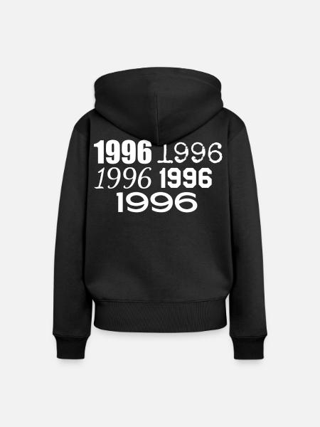 1996 - Frauen Premium Bio Zip Hoodie - Schwarz