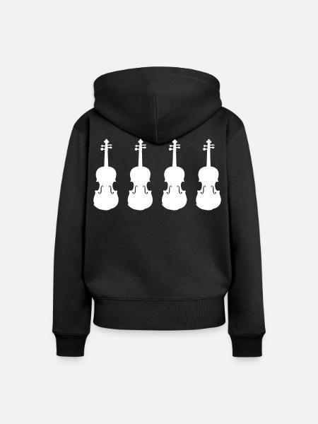 Retro Violinen Modelle - Frauen Premium Bio Zip Hoodie - Schwarz