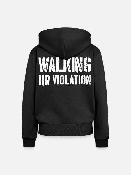 walking hr violation - Frauen Premium Bio Zip Hoodie - Schwarz