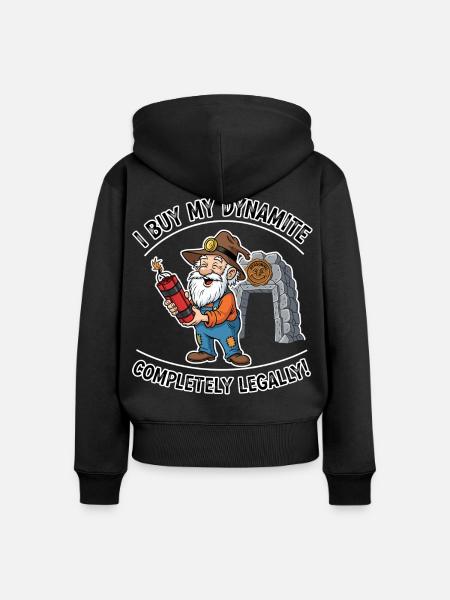 Dynamit-Miner ! - Frauen Premium Bio Zip Hoodie - Schwarz