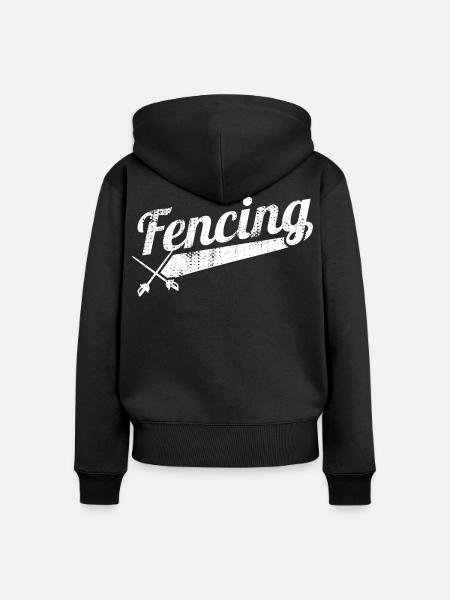 Fechten - Frauen Premium Bio Zip Hoodie - Schwarz