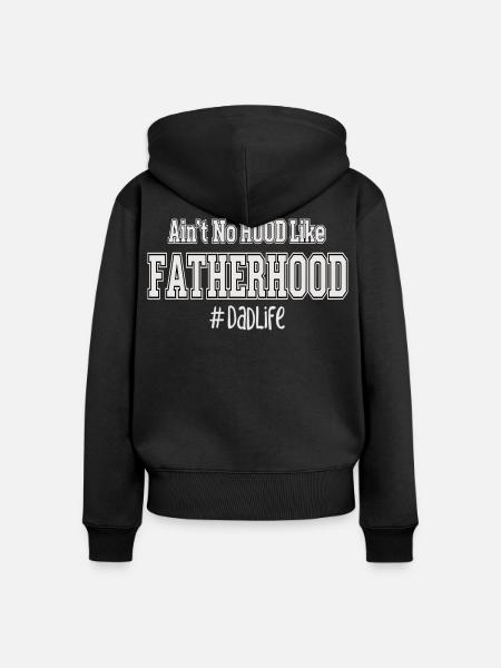 Vater Spruch Fatherhood DadLife - Frauen Premium Bio Zip Hoodie - Schwarz