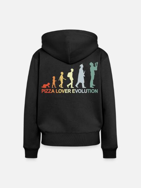 Entwicklung eines Pizzaliebhabers - Frauen Premium Bio Zip Hoodie - Schwarz
