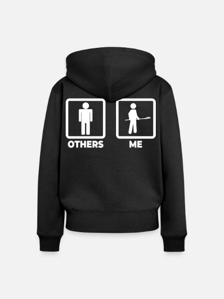 Bäcker Strichmännchen - Frauen Premium Bio Zip Hoodie - Schwarz