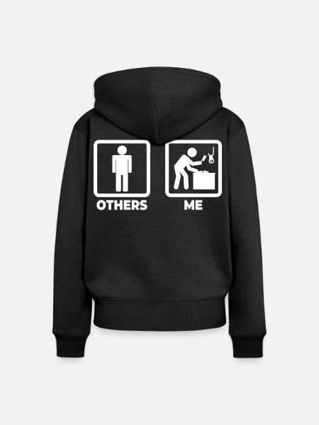 Ich als Metzger - Frauen Premium Bio Zip Hoodie - Schwarz