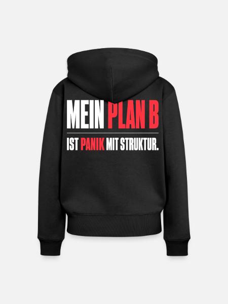 Mein Plan B - Frauen Premium Bio Zip Hoodie - Schwarz