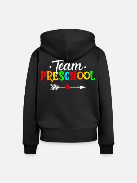 Team Vorschule - Frauen Premium Bio Zip Hoodie - Schwarz