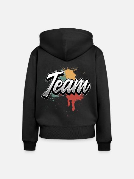 Team - Frauen Premium Bio Zip Hoodie - Schwarz
