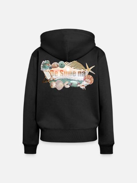 De Sune Na - Frauen Premium Bio Zip Hoodie - Schwarz