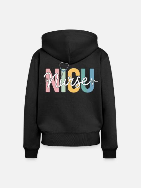 Regenbogenpflegekraft Design - Frauen Premium Bio Zip Hoodie - Schwarz