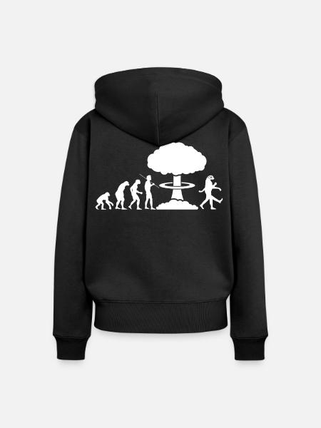 Radioactive Evolution (weiß) - Frauen Premium Bio Zip Hoodie - Schwarz