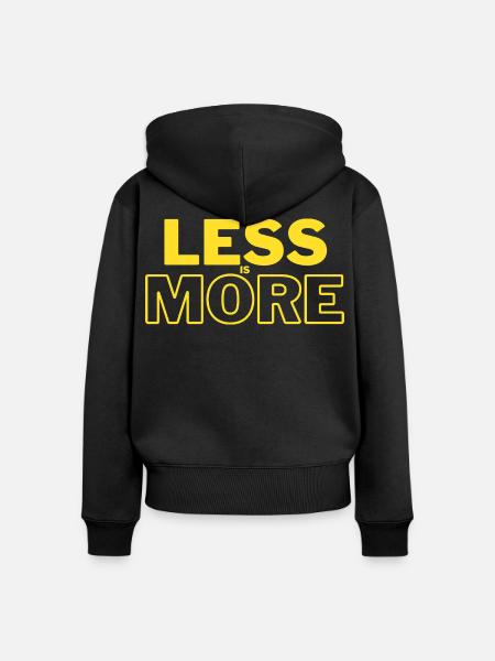 Weniger ist mehr - Frauen Premium Bio Zip Hoodie - Schwarz