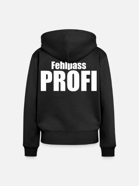Fehlpass PROFI - Frauen Premium Bio Zip Hoodie - Schwarz