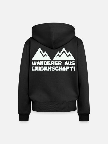 Wanderer aus Leidenschaft - Frauen Premium Bio Zip Hoodie - Schwarz