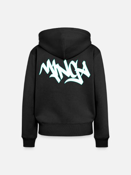 Minga Graffiti Neon Outline München - Frauen Premium Bio Zip Hoodie - Schwarz