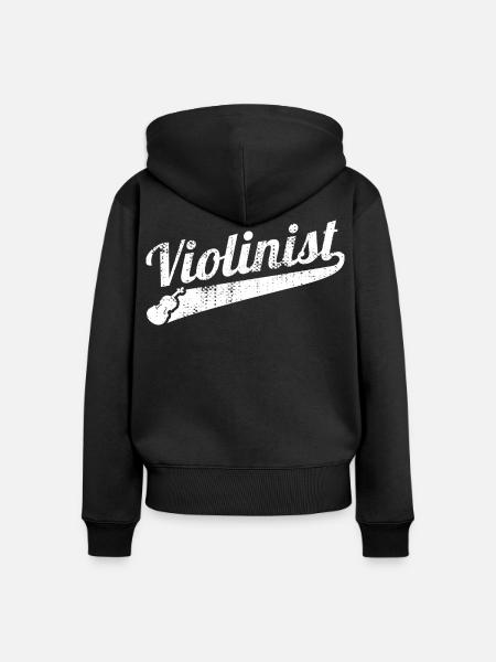 Lustiger Violinist - Frauen Premium Bio Zip Hoodie - Schwarz