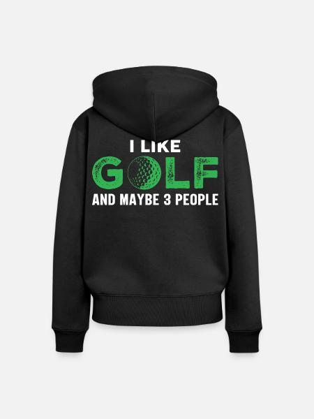 Golf - Frauen Premium Bio Zip Hoodie - Schwarz