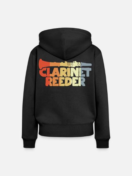 Klarinetten Blatt - Frauen Premium Bio Zip Hoodie - Schwarz