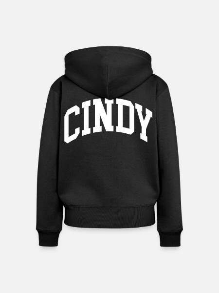 Cindy - Frauen Premium Bio Zip Hoodie - Schwarz